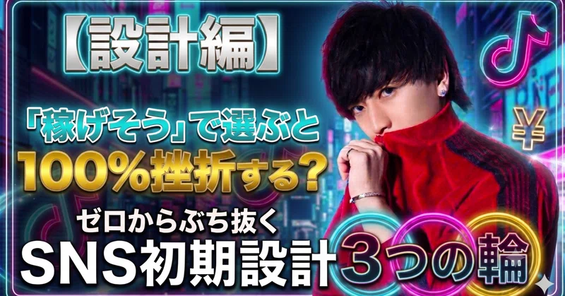 【設計編】「稼げそう」で選ぶと100%挫折する？ゼロからぶち抜くSNS初期設計3つの輪
