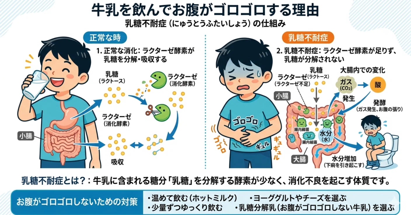 牛乳 下痢 大人 に なっ て から