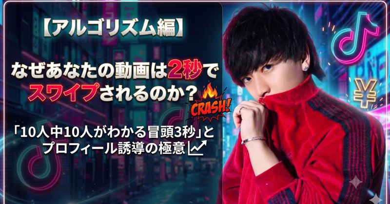 【アルゴリズム編】なぜあなたの動画は2秒でスワイプされるのか？「10人中10人がわかる冒層3秒」とプロフィール誘導の極意