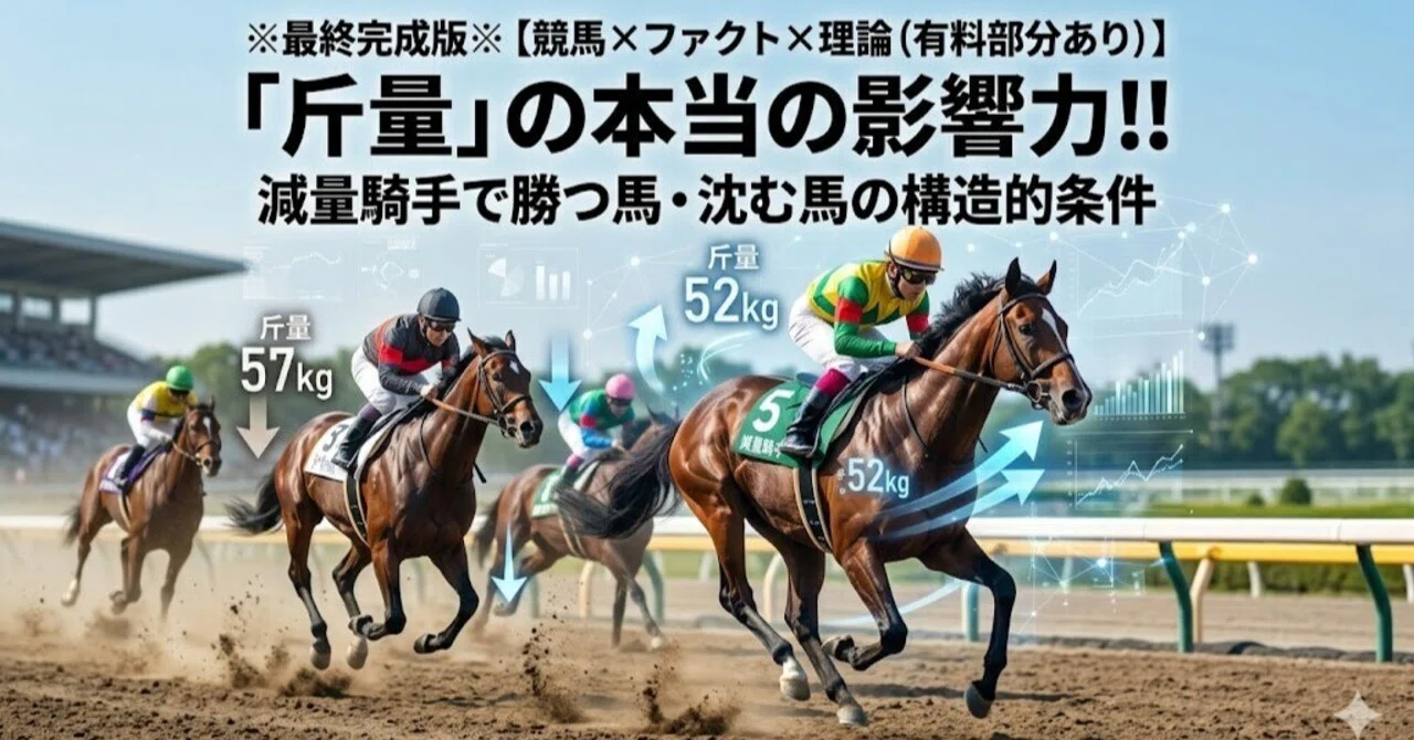 ※最終完成版※【競馬×ファクト×理論(有料部分あり)】「斤量」の本当の影響力!!減量騎手で勝つ馬・沈む馬の構造的条件|トノとメイ