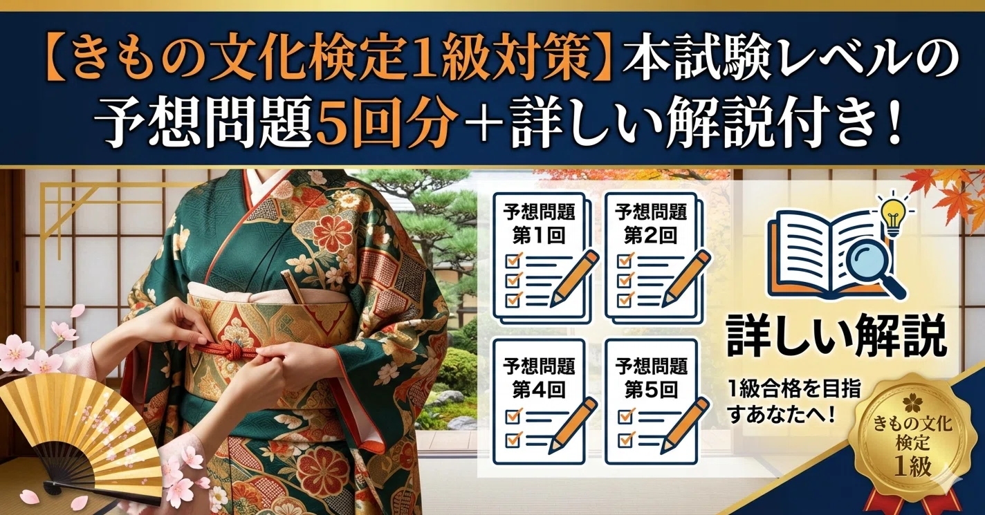 きもの文化検定1級対策】本試験レベルの予想問題5回分＋詳しい解説付き
