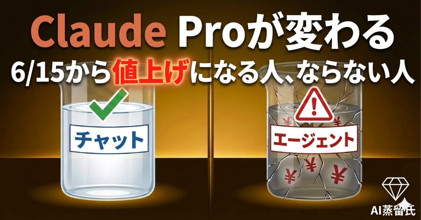 【最終値下げ】22時に売却確定します。アダムBCJモデル 月$20が実質$300だった構造が終わる——Claudeサブスク刷新の本質｜AI蒸留氏