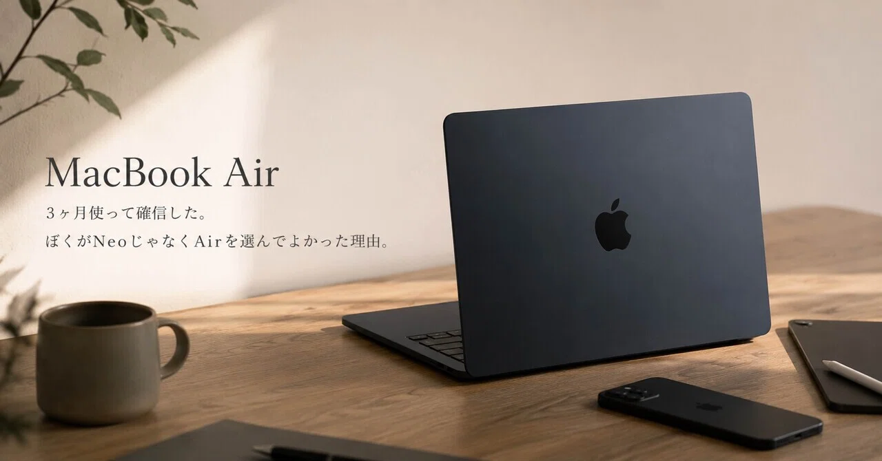 MacBook Airを3ヶ月使って確信した。ぼくがNeoじゃなくAirを選んで
