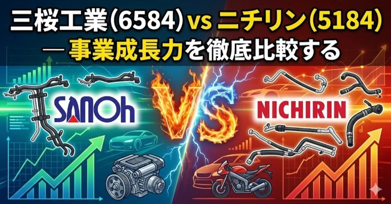 三桜工業（6584）vs ニチリン（5184）— 事業成長力を徹底比較する
