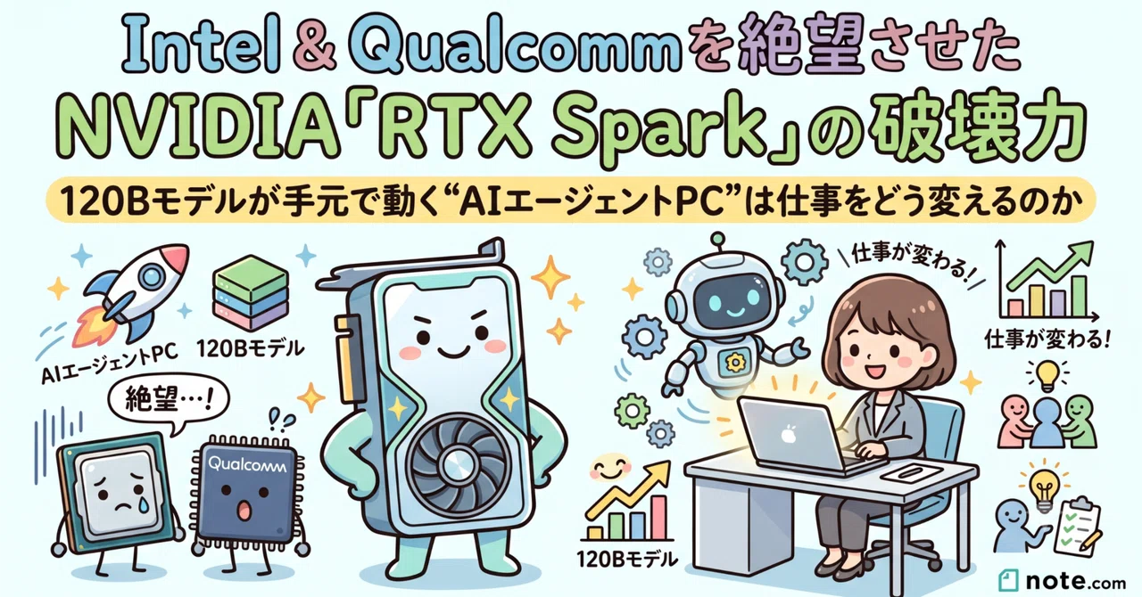 【完全解説】IntelとQualcommを絶望させたNVIDIA「RTX Spark」の破壊力。120Bモデルが手元で動く“AIエージェント ...