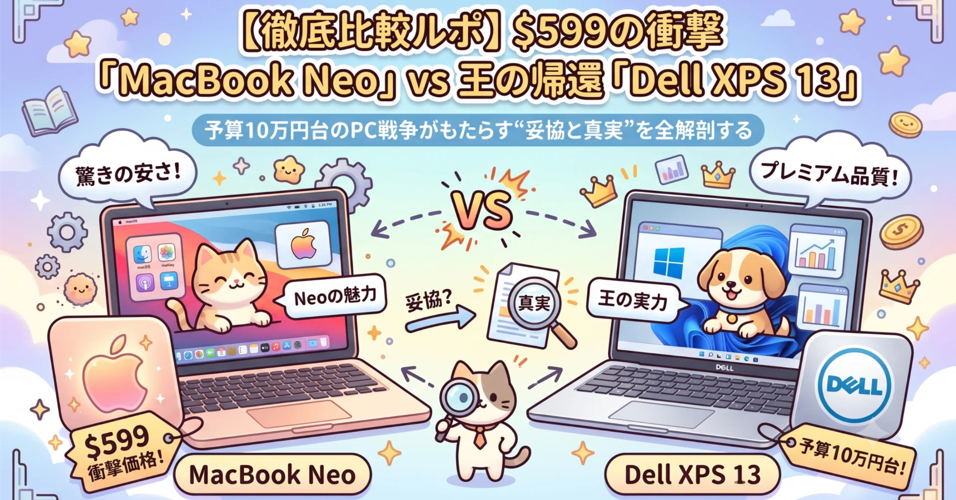徹底比較ルポ】$599の衝撃「MacBook Neo」vs 王の帰還「Dell XPS 13