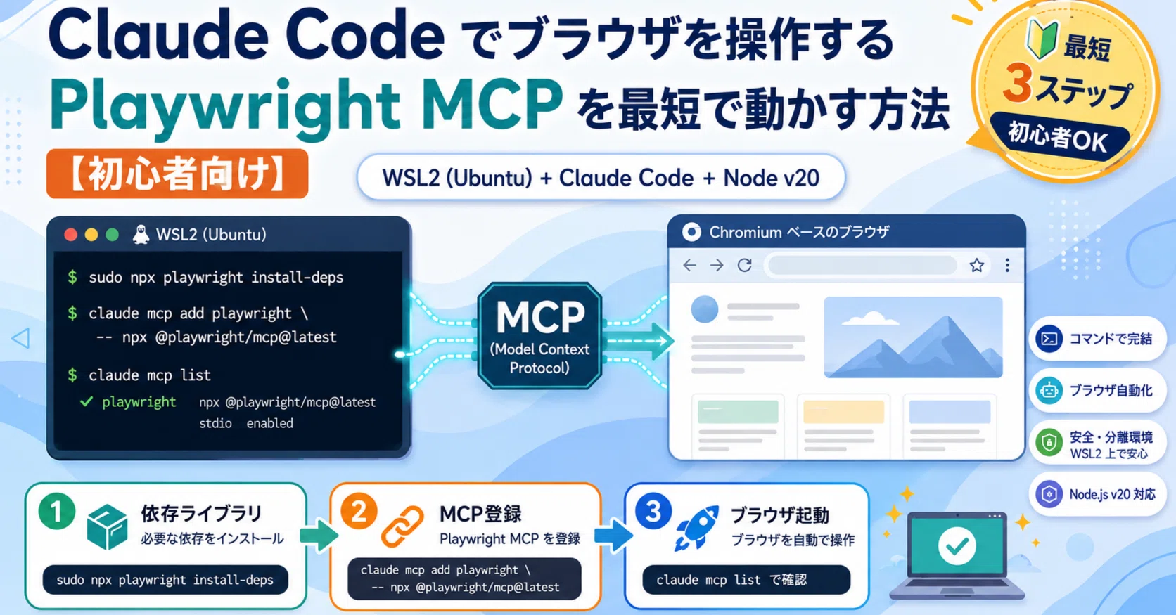 Claude Code でブラウザを操作する「Playwright MCP」を最短で動かす