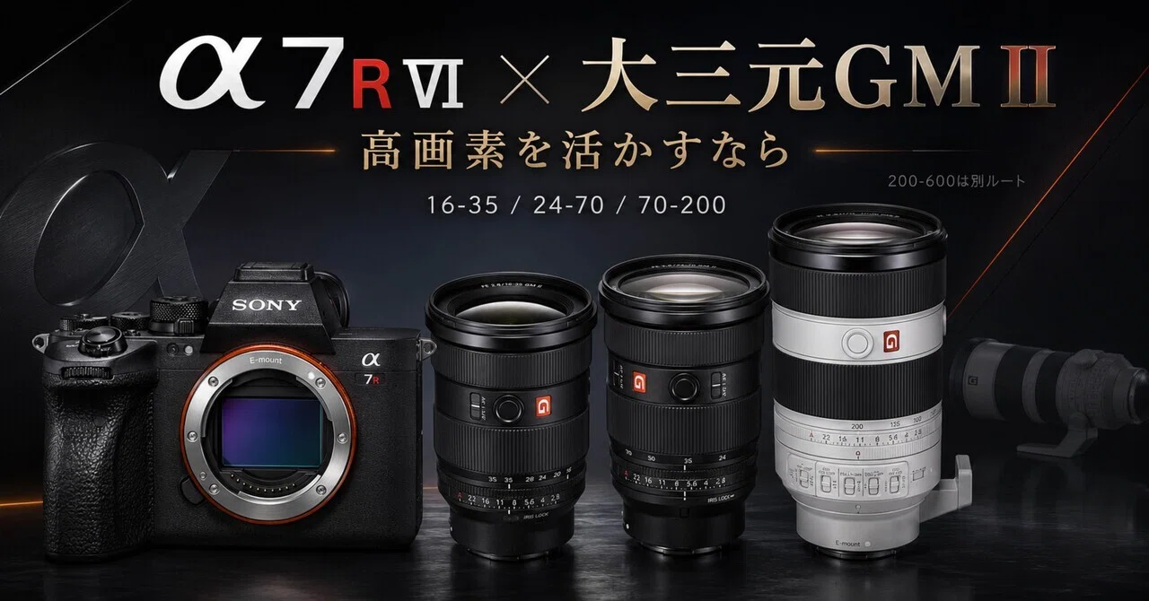 SONY α7R VIに大三元ズームは必要？GM IIレンズ3本で高画素機を活かす
