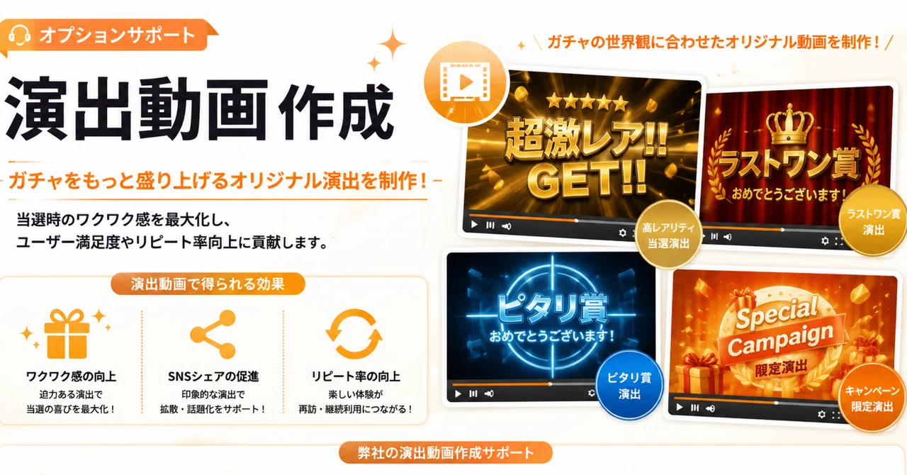 ガチャをもっと盛り上げる！演出動画作成サポート