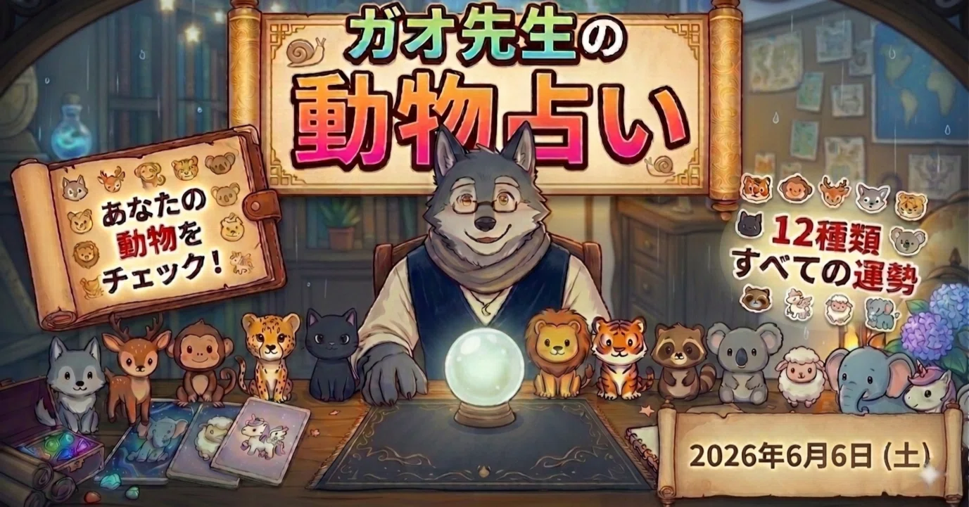 2026年6月6日🐺✨ガオ先生の動物占い｜ガオ先生