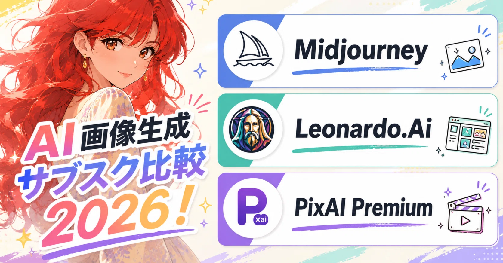 AI画像生成サブスク比較 2026！Midjourney・Leonardo.Ai・PixAI
