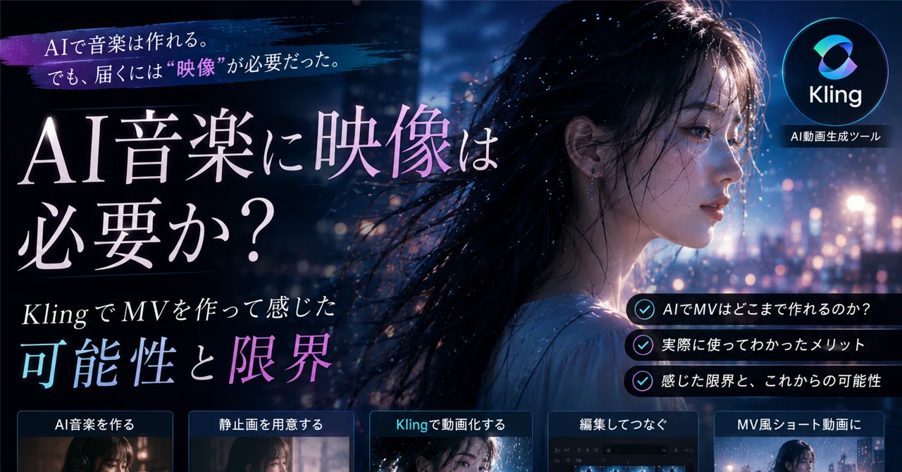 AI音楽に映像は必要か?|KlingでMVを作って感じた可能性と限界