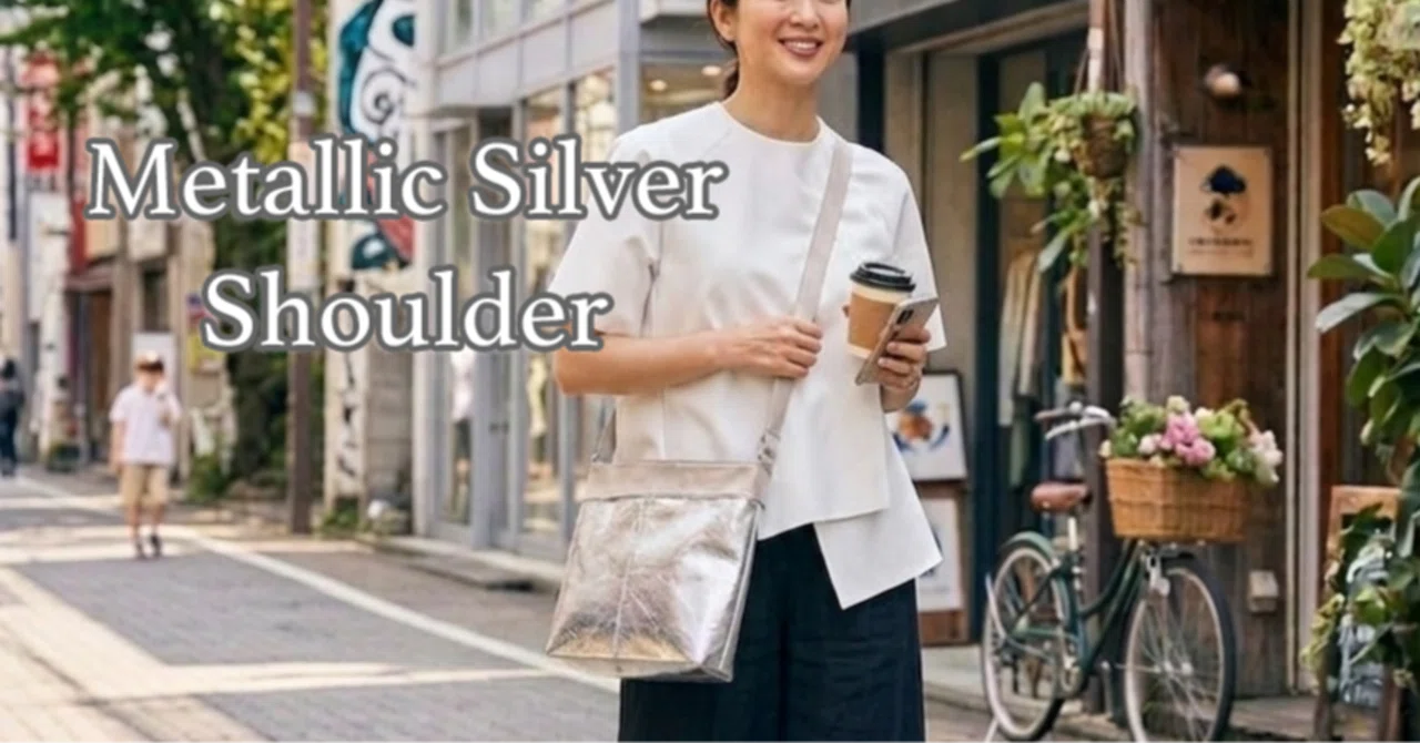 メタリックシルバーのショルダーバッグ｜Bag shop idee / バッグ 