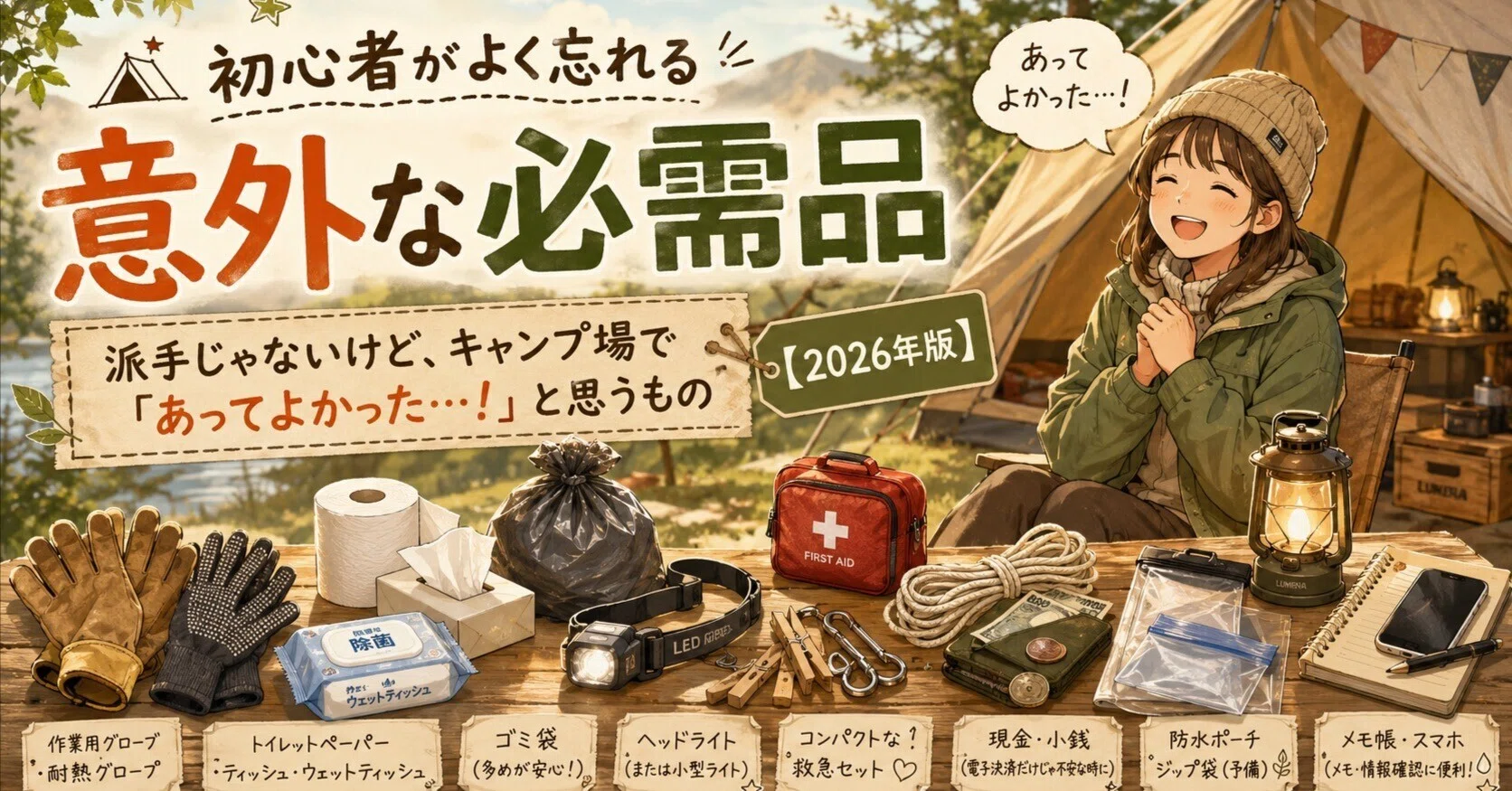 🏕️初心者がよく忘れる意外な必需品派手じゃないけど、キャンプ場で