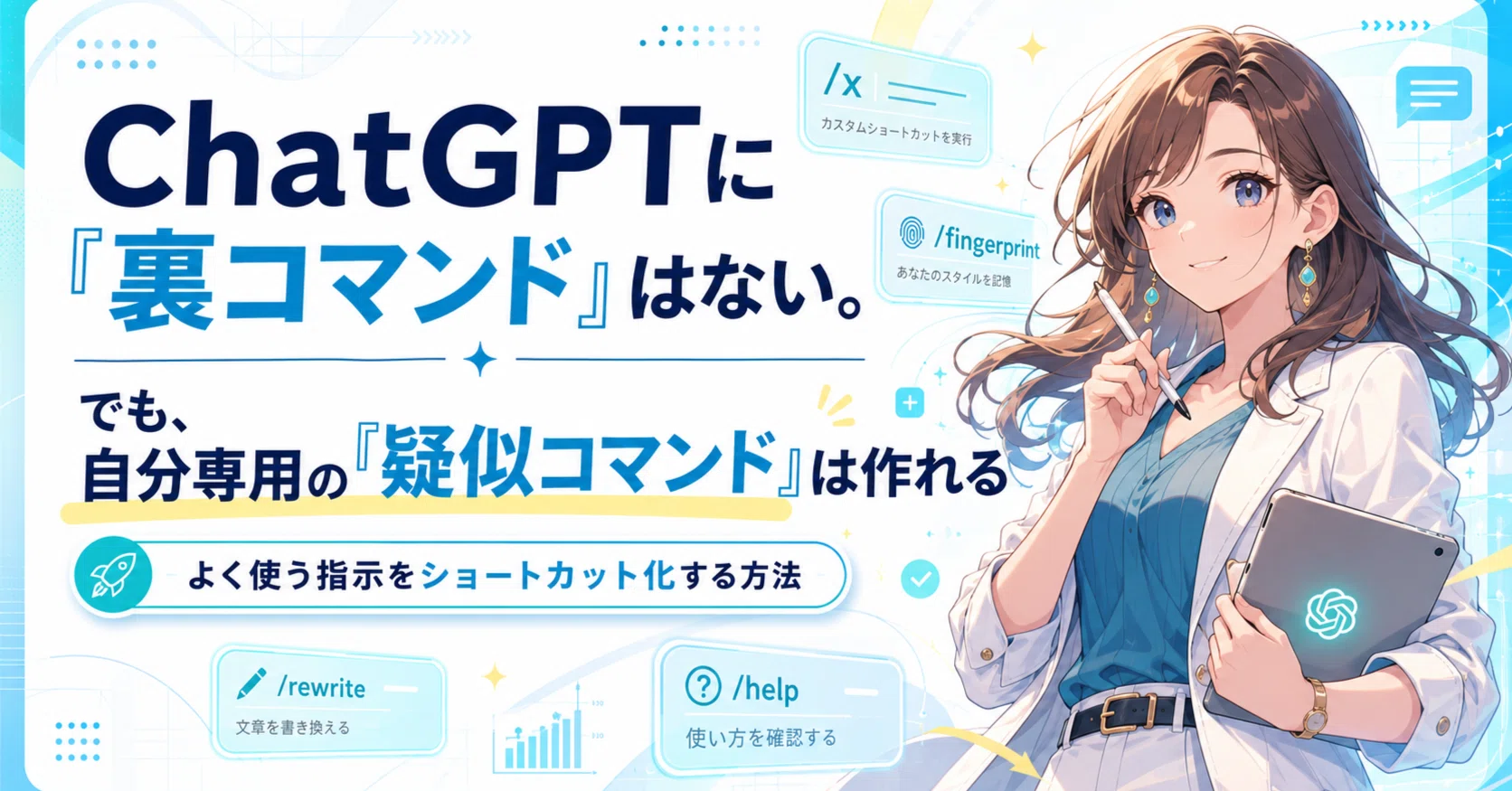 ChatGPTに「疑似コマンド」を覚えさせると、いつもの作業がかなり楽に