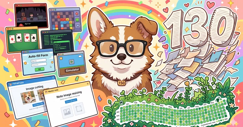 150日間活動した成果を全部宣伝する回!!!|ツール2個・ゲーム6本・note130本・Github900コミット