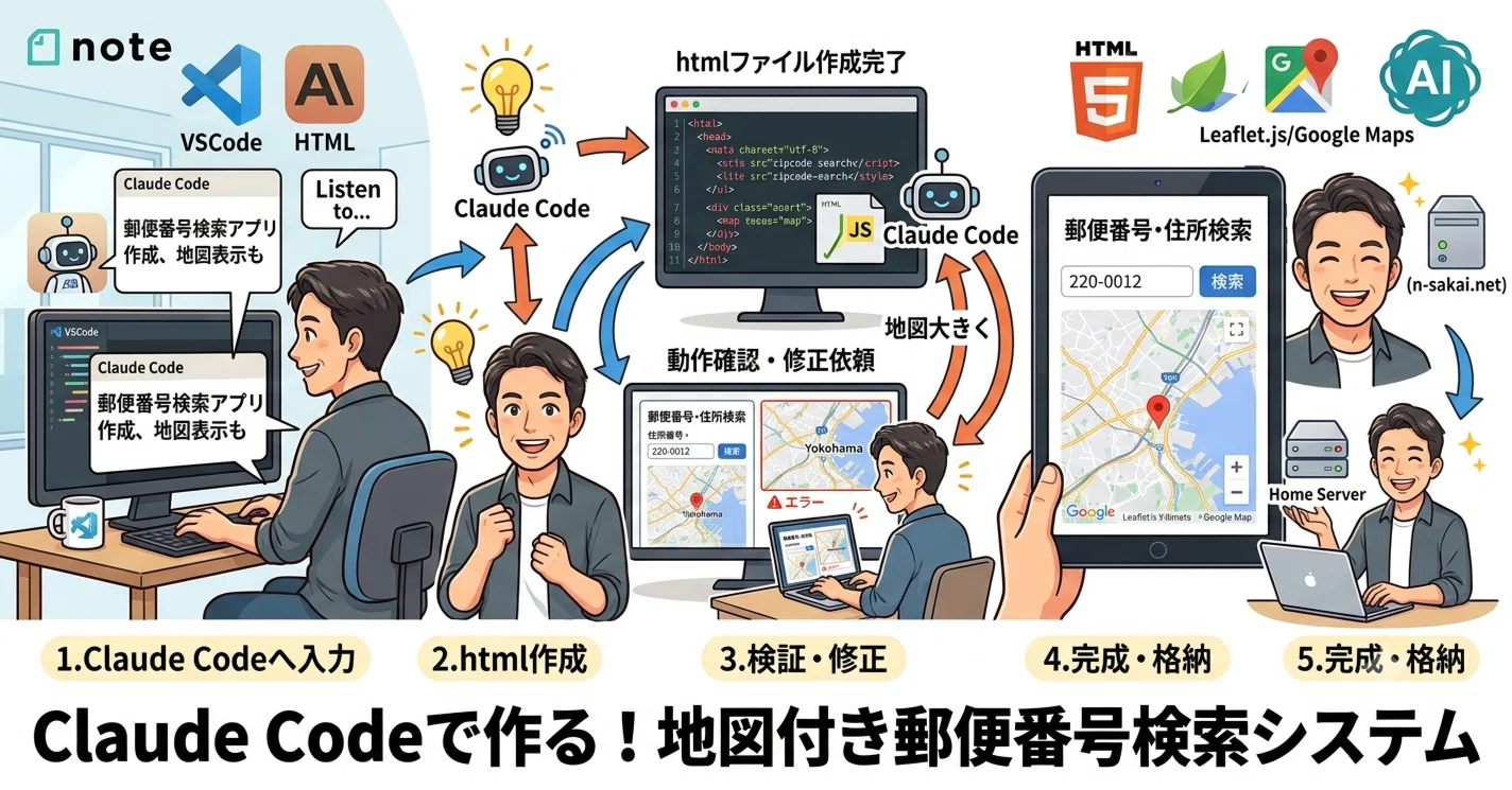 郵便番号・住所検索サイトを作ってみた｜信じて行どうするおっさん