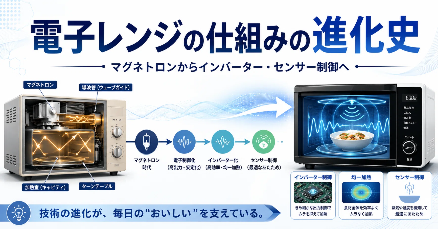 電子レンジの仕組みの進化｜しくみ図鑑