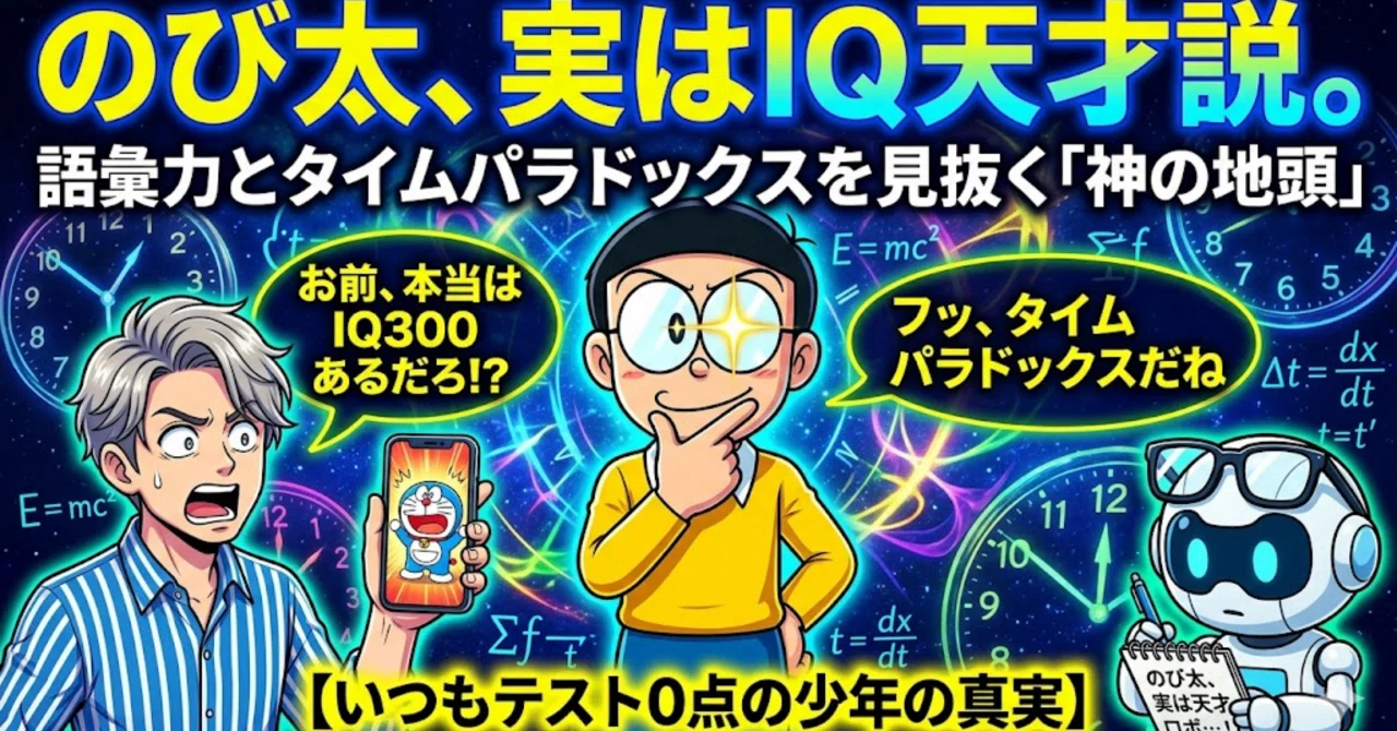 衝撃のプロファイル】テスト0点の少年・野比のび太が、実は「語彙力