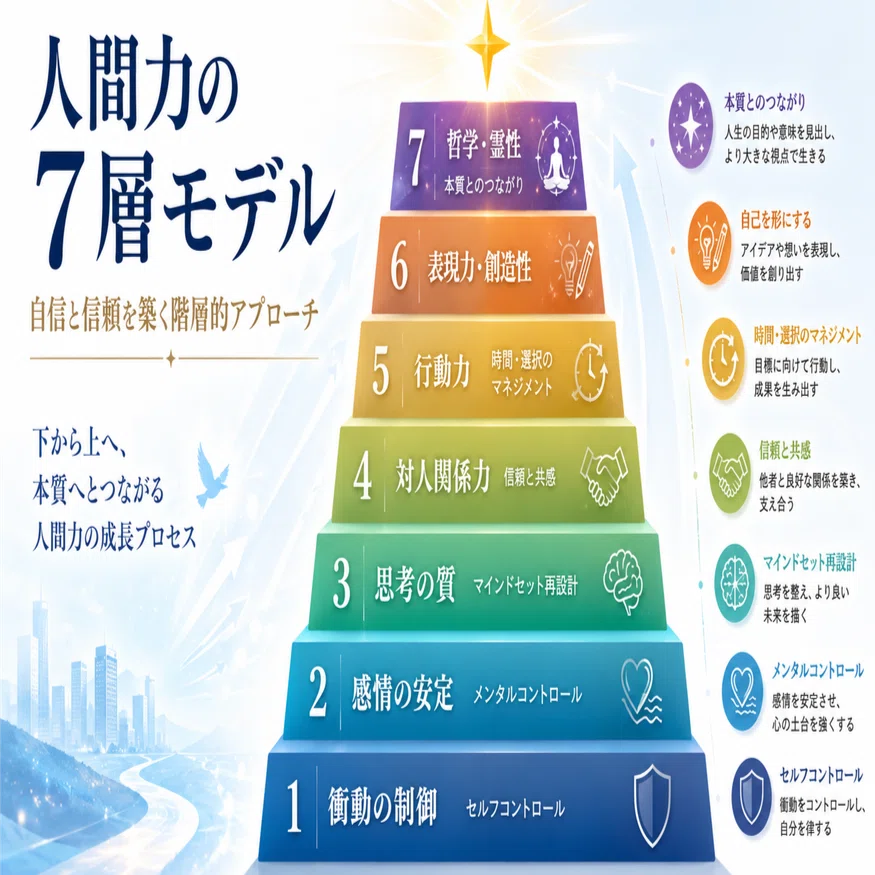 成功法則】人間力の7層モデル 〜 自信と信頼を築く階層的アプローチ