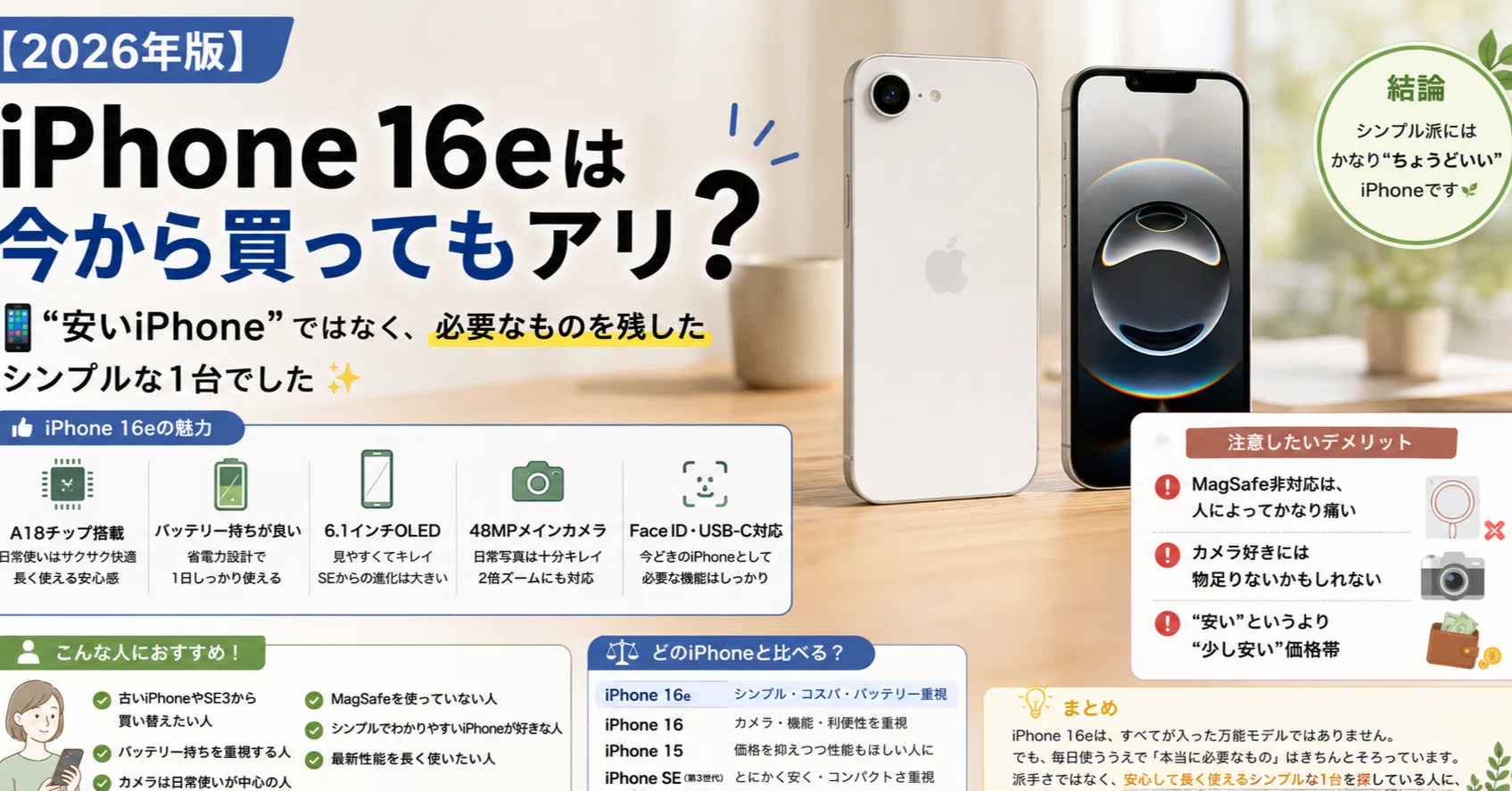 📱📱【2026年版】iPhone 16eは今から買ってもアリ？“安いiPhone”では