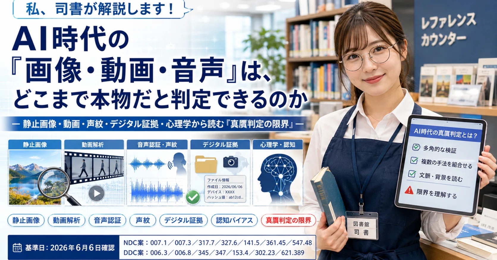 私、司書が解説します！AI時代の「画像・動画・音声」は、どこまで本物 
