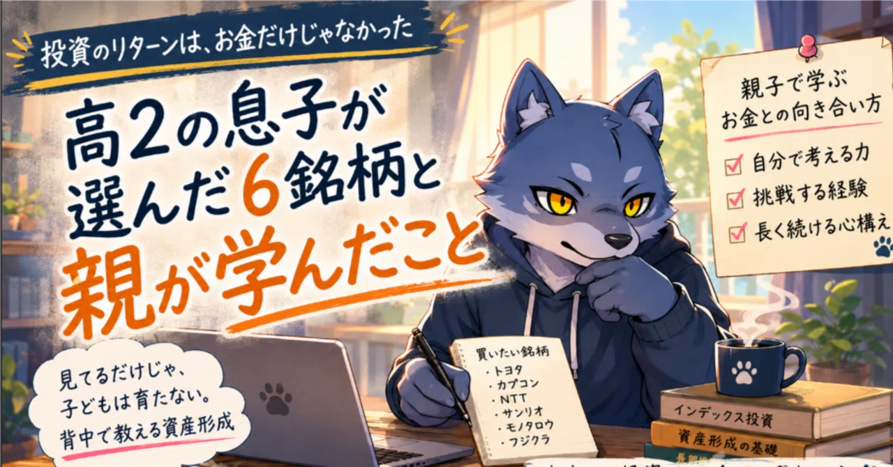 高2の息子が自腹で選んだ6銘柄と親の約束。投資を教えず1万円持ってき