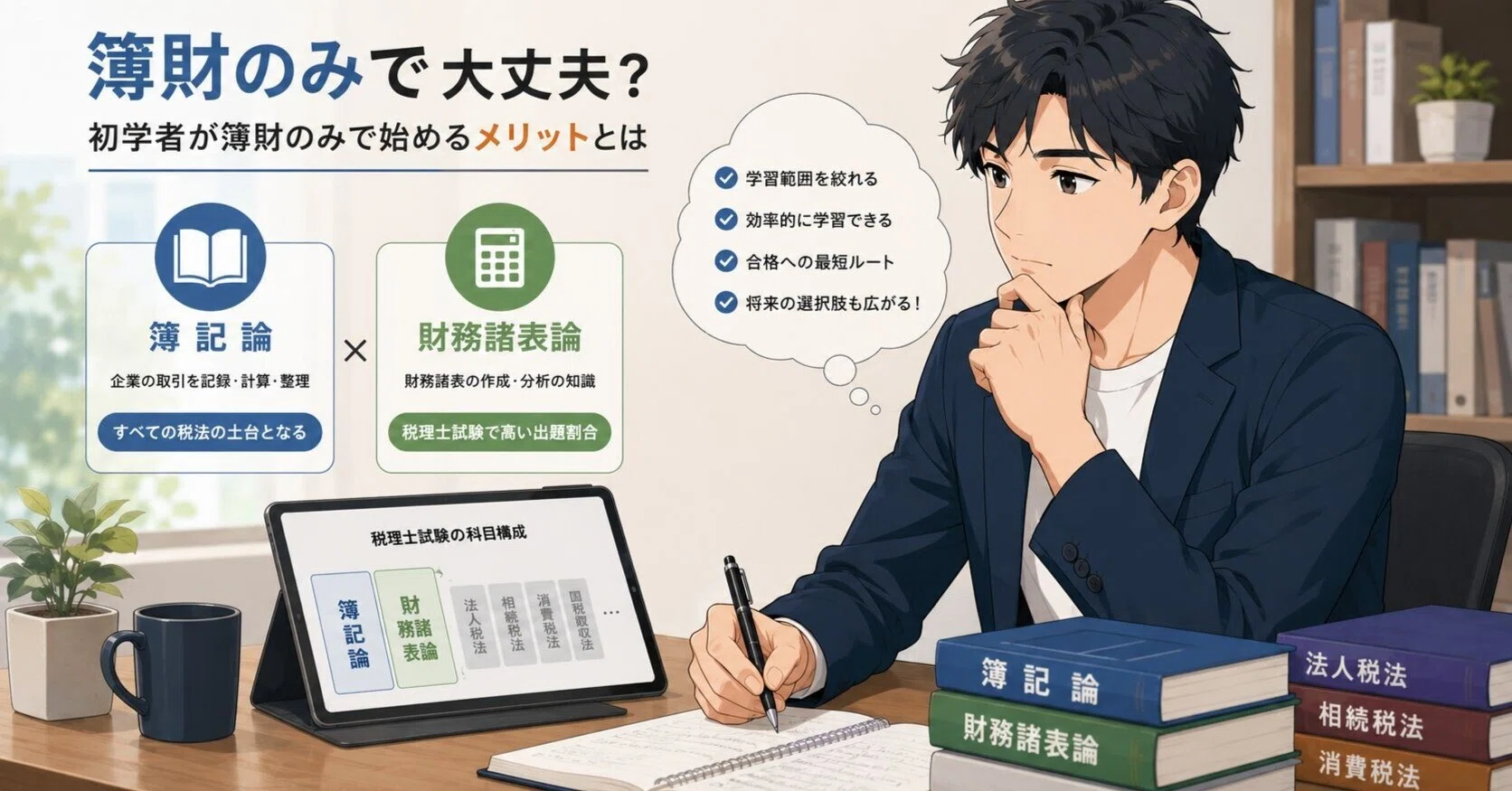 スタディング税理士講座は簿財のみで大丈夫？初学者が簿財のみで始める