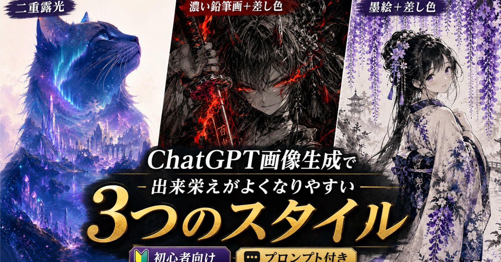 プロンプト付き】ChatGPT画像生成で出来栄えがよくなりやすい3つのAI