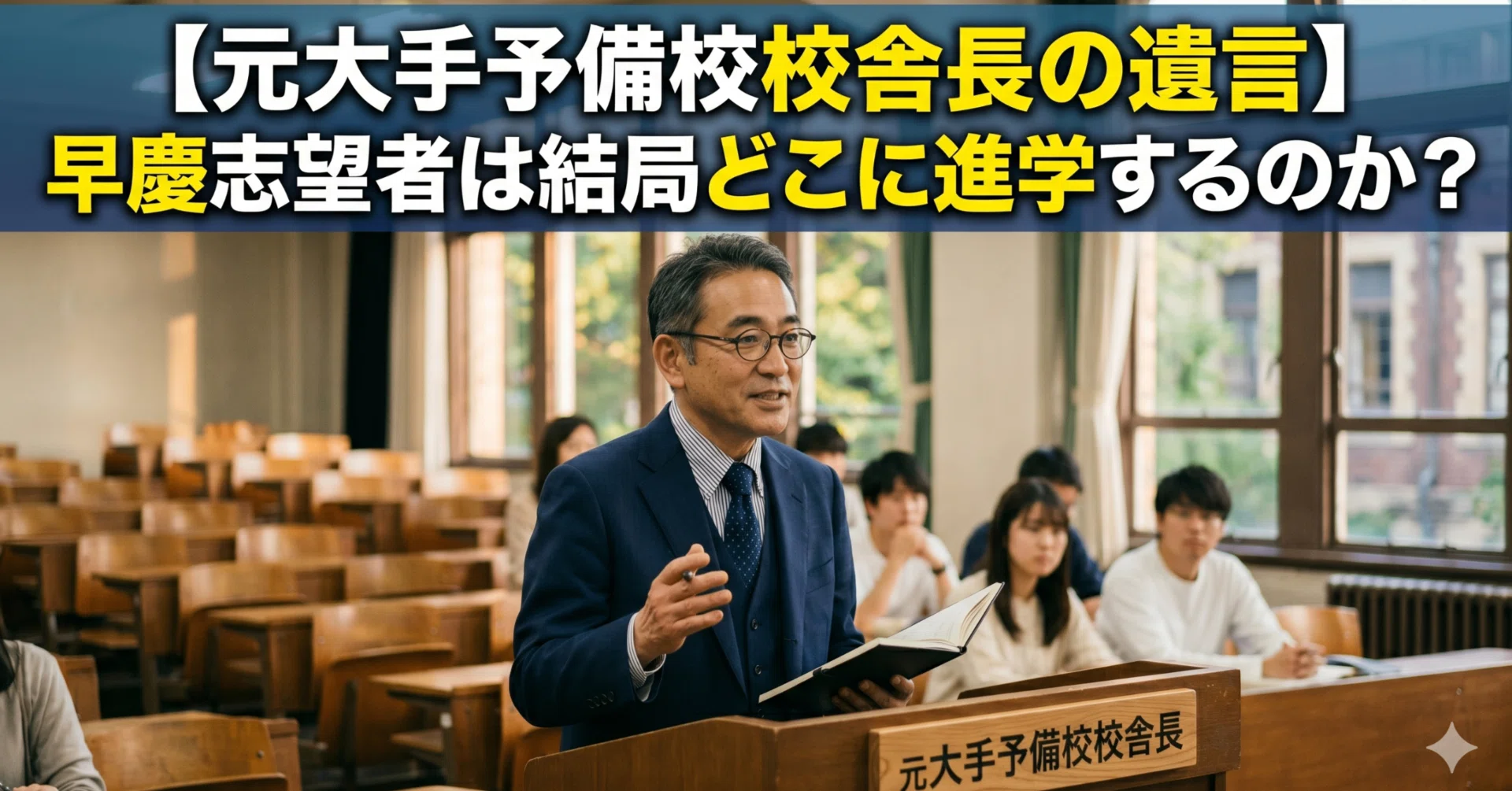 元大手予備校校舎長の遺言】早慶志望者は結局どこに進学するのか