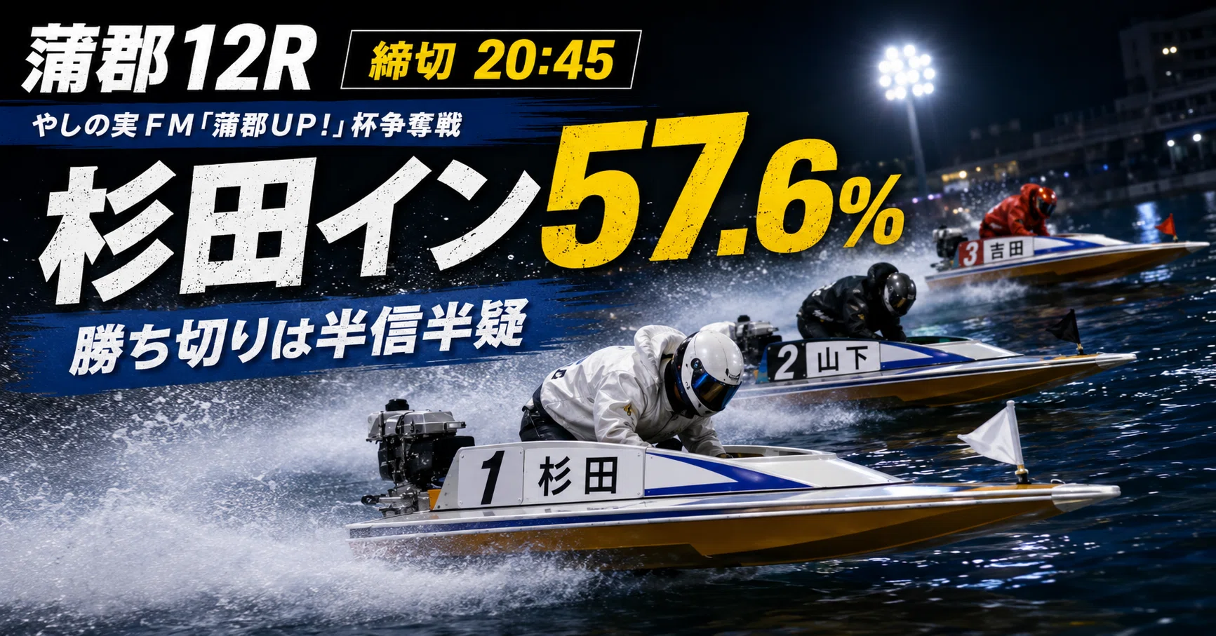 蒲郡12R 締切20:45｜浪速の競艇予想師 七九