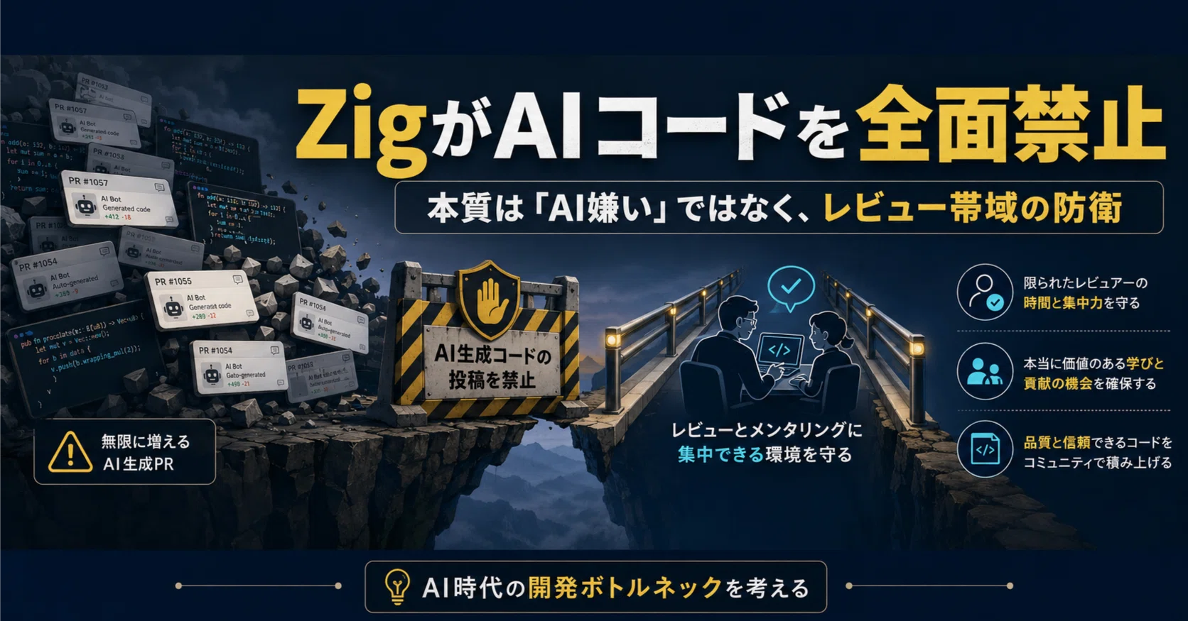 Zig が AI 貢献を全面禁止した。でもあれは「AI 嫌い」の話じゃないと