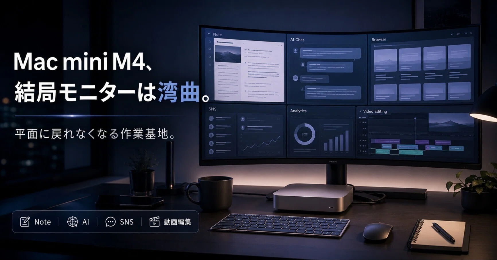 Mac mini M4のモニター、結局“湾曲”で決まる。PHILIPSの34インチ湾曲を