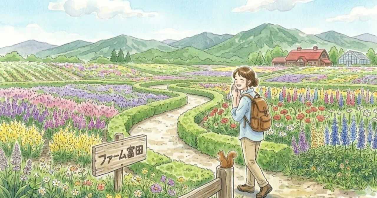 ★富良野・富田ファームの花畑・肉筆油彩画・F6キャンバス 6月8日】富良野・ファーム富田｜Lovely2025
