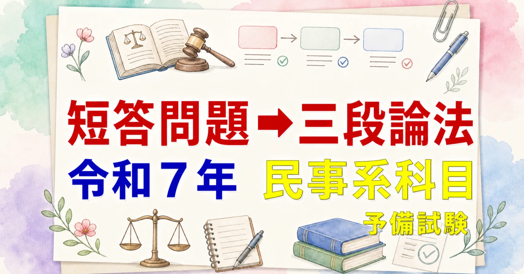 短答問題➡三段論法 令和7年 民事系科目司法試験 予備試験｜粉糠山まいる