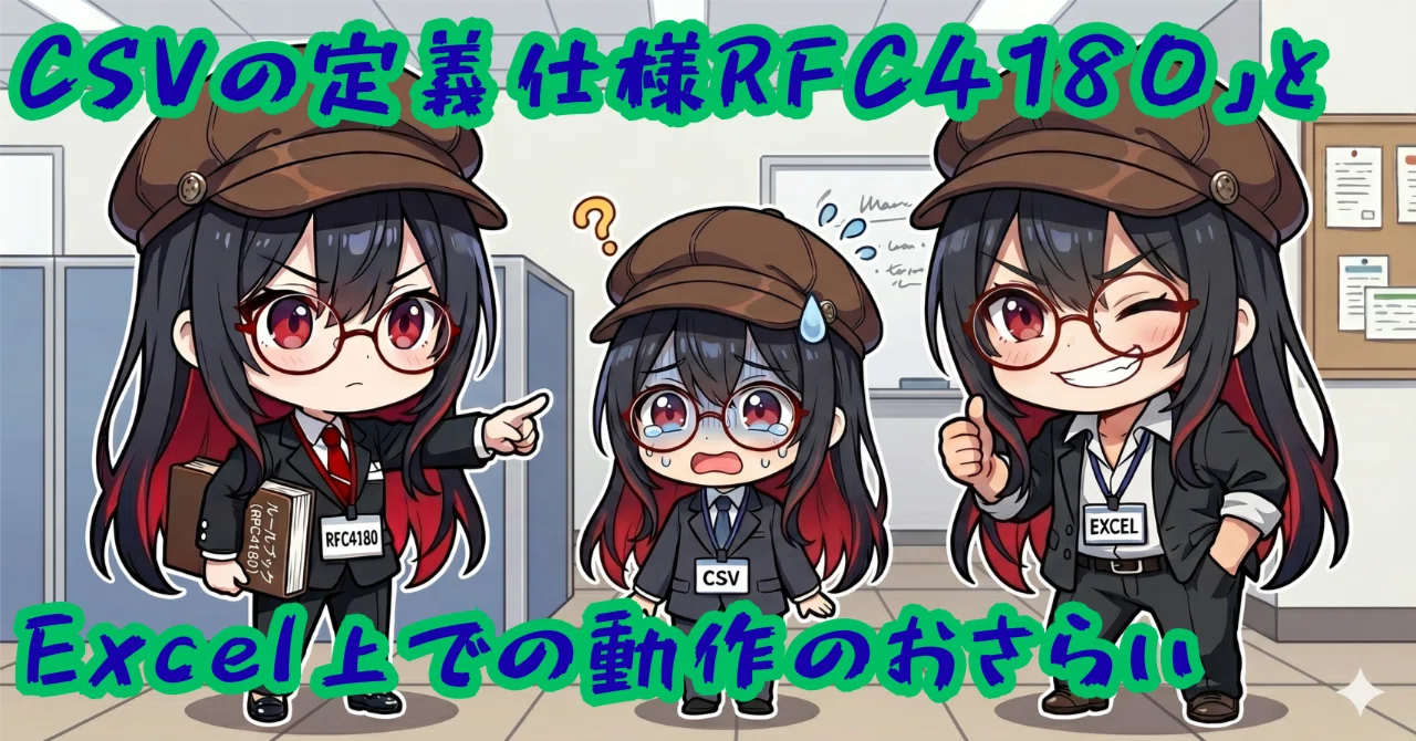 CSVの定義仕様「RFC4180」とExcel上での動作のおさらい｜HJR 