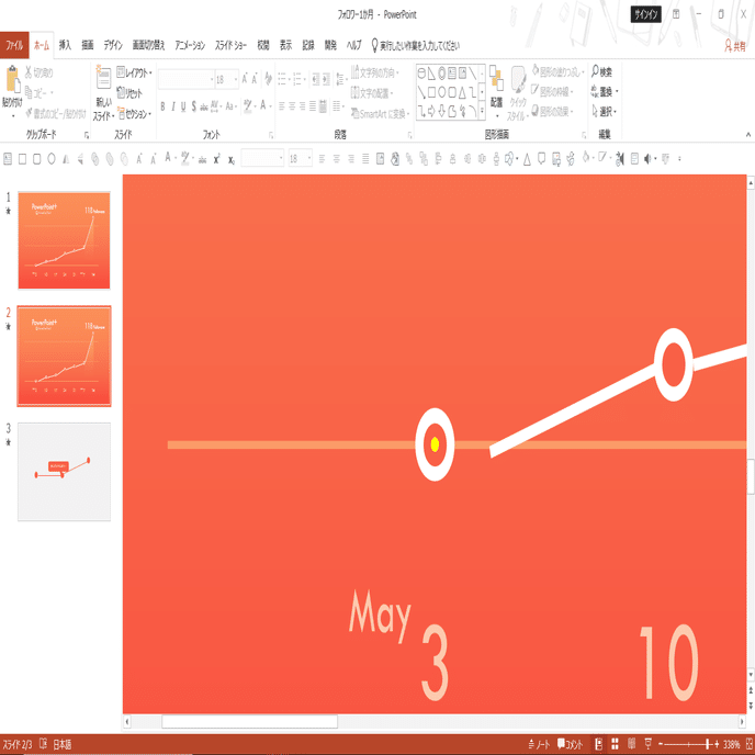 Powerpointで動く折れ線グラフを作ってみた Powerpoint Note