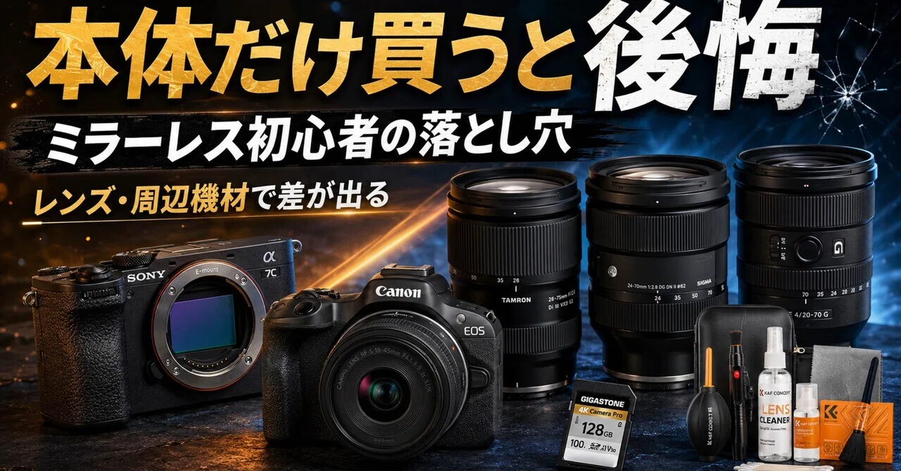 ミラーレスカメラ初心者が最初に失敗するのは、本体選びじゃない