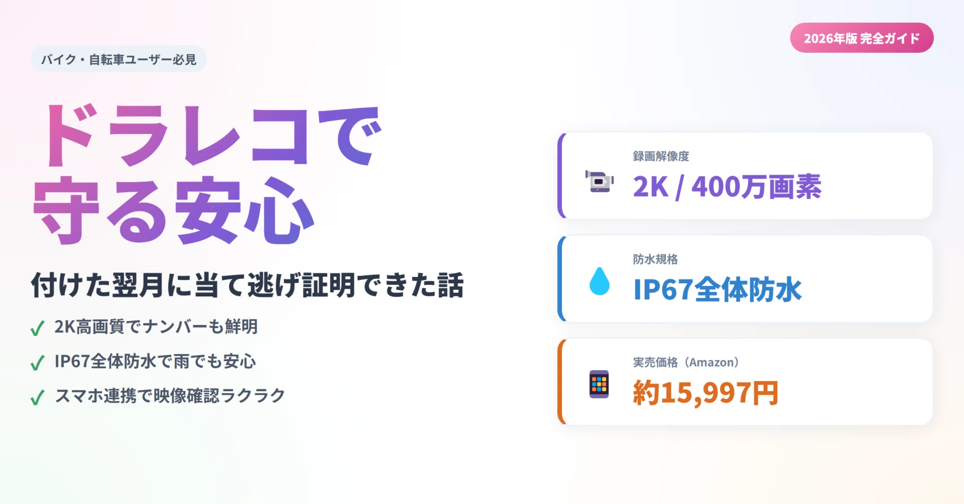 バイク・自転車にドラレコをつけたら世界が変わった話——BOIFUN 2K防水 