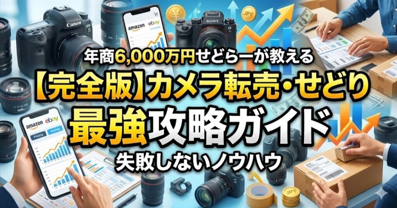 完全版】年商6,000万円せどらーが教えるカメラ転売・せどりで失敗