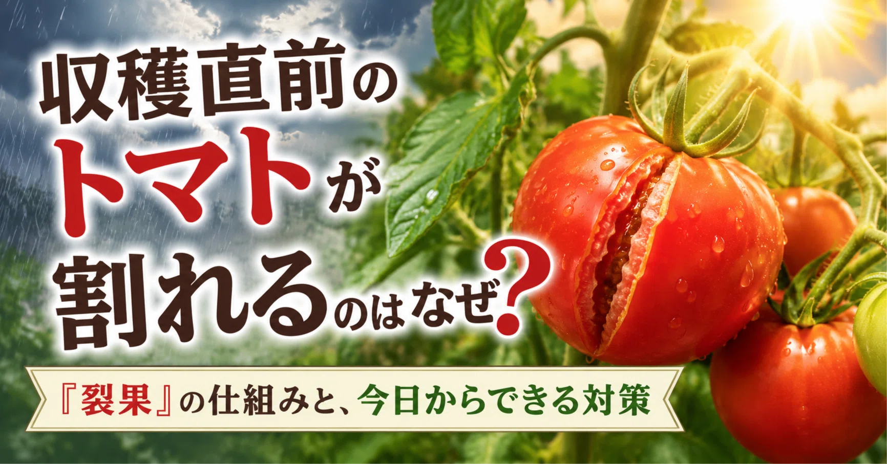収穫直前のトマトが割れるのはなぜ？「裂果」の仕組みと、今日から