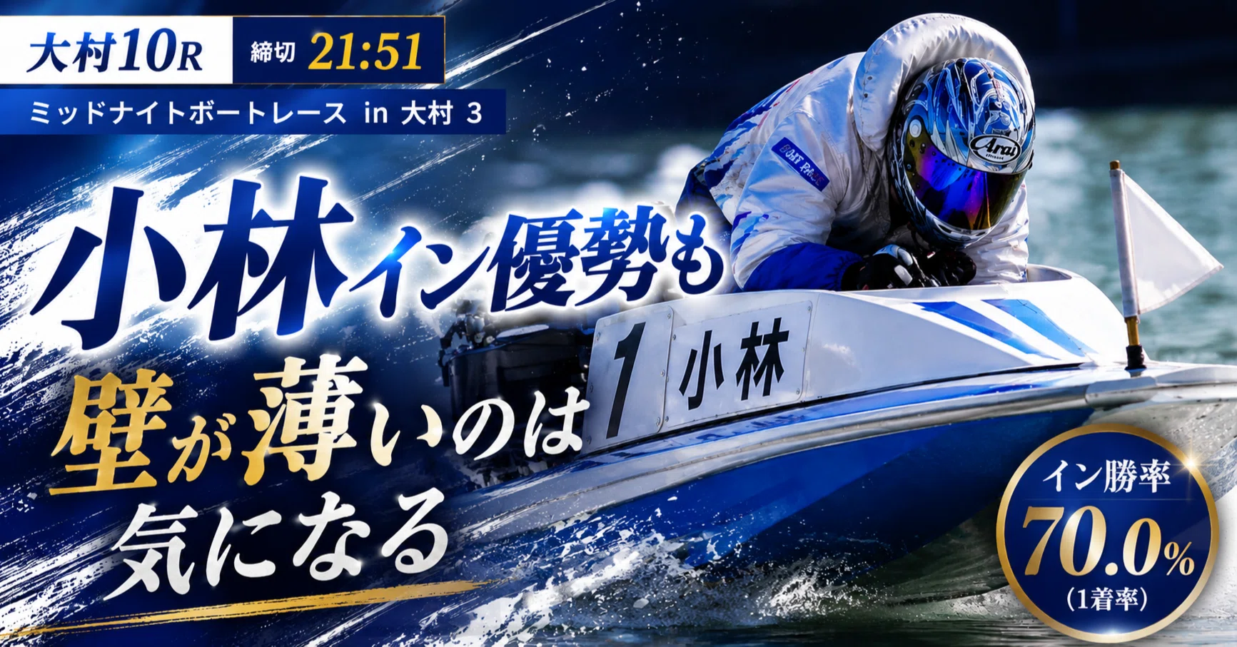大村10R 締切21:51｜浪速の競艇予想師 七九