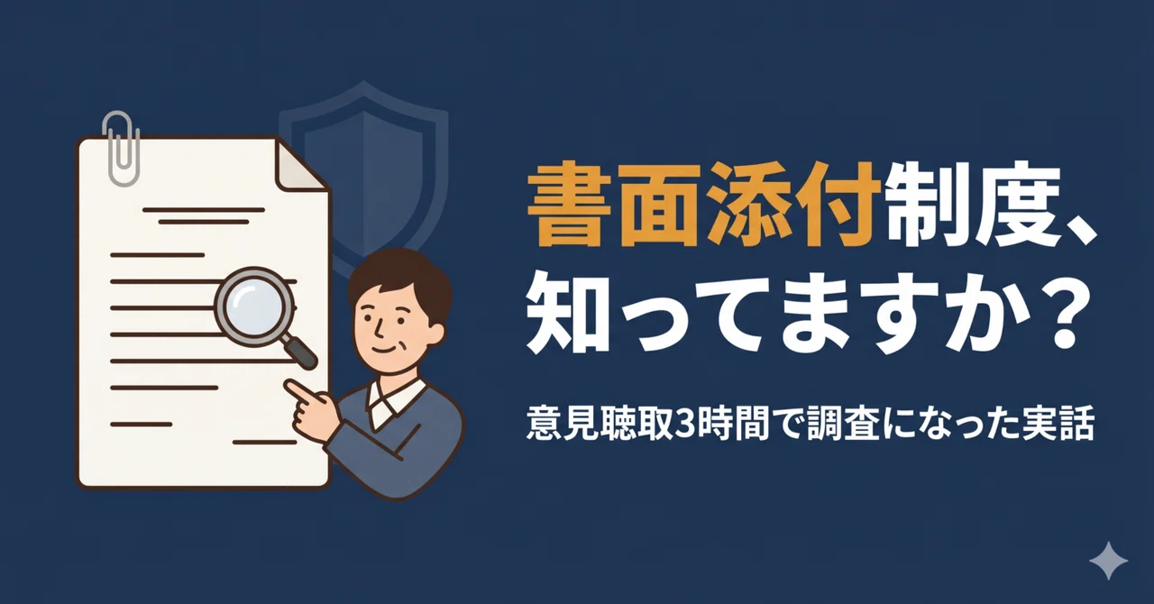 書面添付制度、知ってますか？——意見聴取3時間で調査になった実話｜AI ️税理士｜kalking
