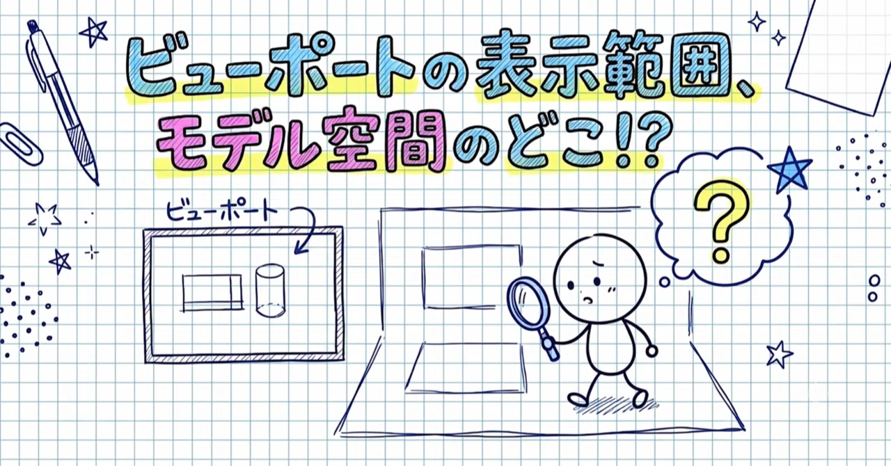 AutoCAD ビューポートに表示してる範囲、モデル空間のどこ！？ 枠ごと