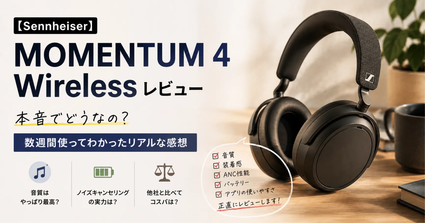 Sennheiser】 MOMENTUM 4 Wirelessレビュー｜買って3ヶ月、正直に言い