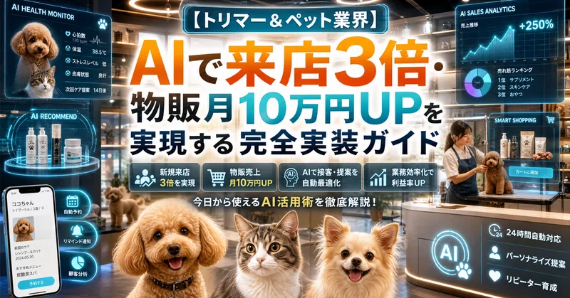 【トリマー＆ペット業界】AIで来店3倍・物販月10万円UPを実現する完全実装ガイド