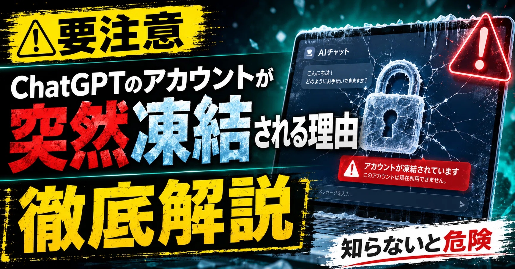 ChatGPTのアカウントが突然凍結される理由を、徹底解説｜KOU