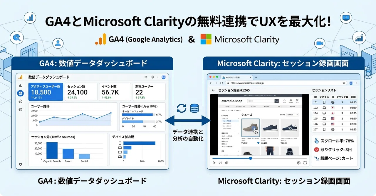 GA4とClarityを組み合わせるとLP改善がこう変わる【無料】｜合同会社