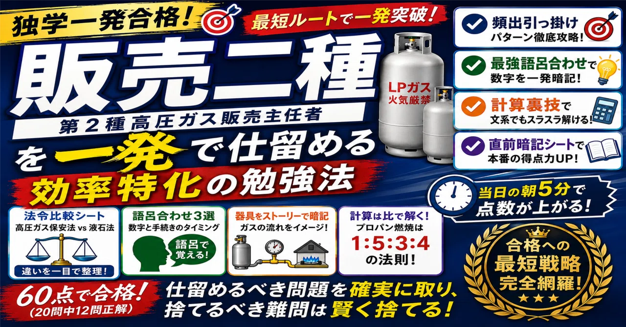 独学一発合格】販売二種（第2種高圧ガス販売主任者）を一発で仕留める