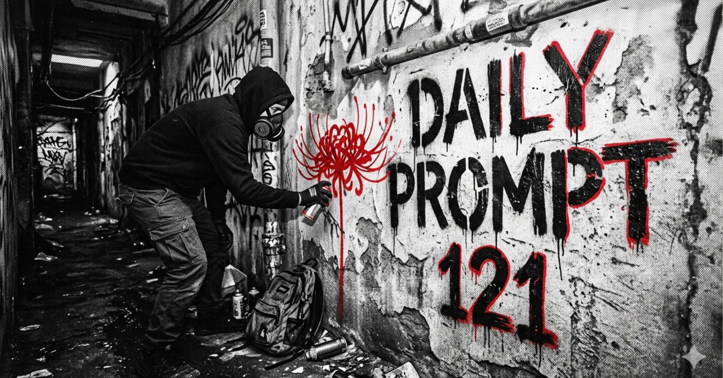 毎日プロンプト#121】手持ちの画像を路地裏のストリートアートに。DIY